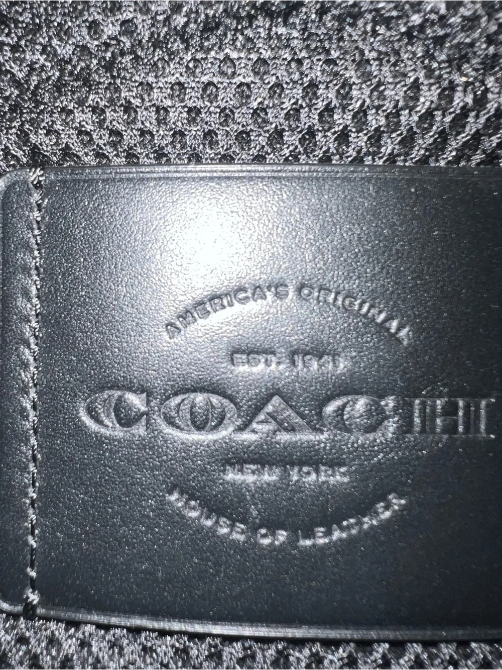 Coach Mens Hudson Backpack in Black Debossed Signature Leather